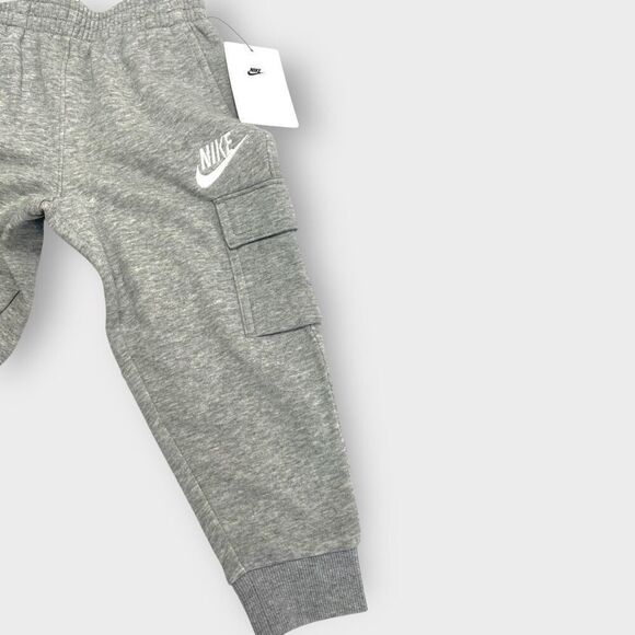 Nike Sportswear Club Fleece Cargo Pants Gray Heather Big Kids size 3-4 XS New - Picture 4 of 7